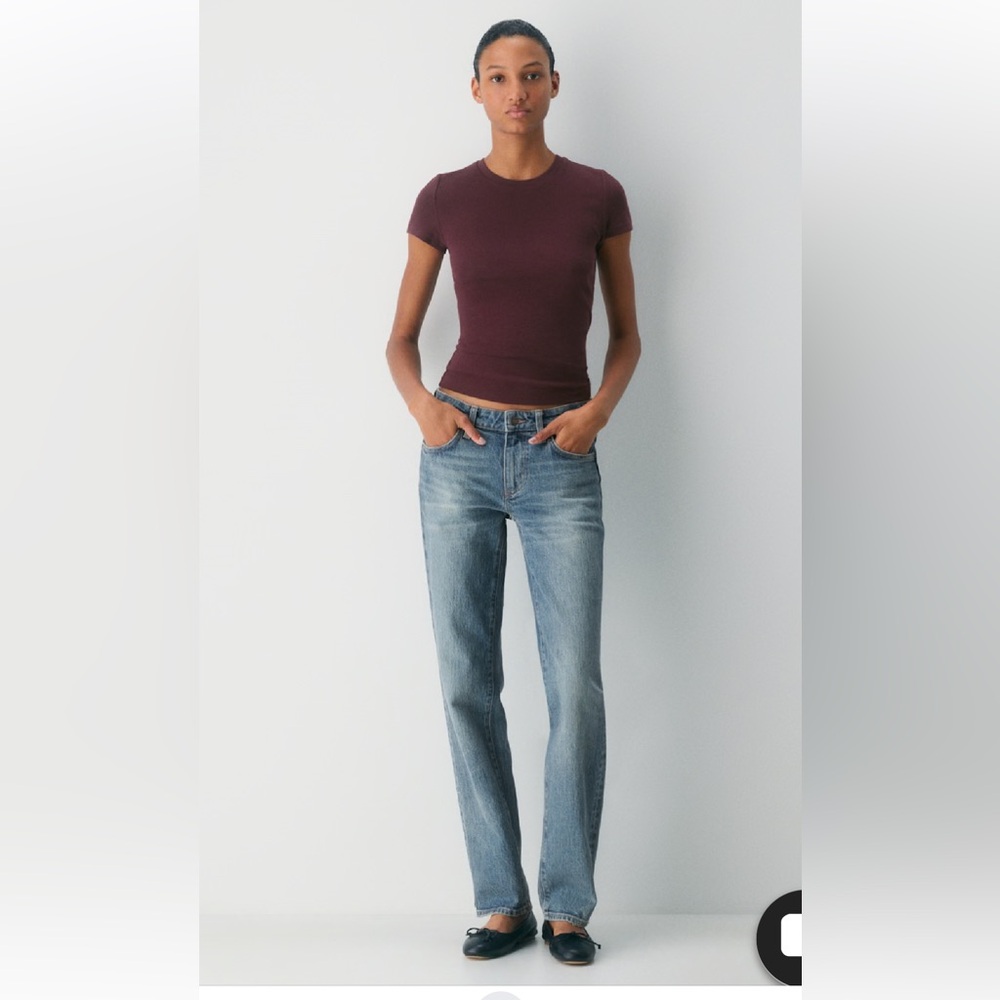 Aritzia Home Stretch Burgundy Tee